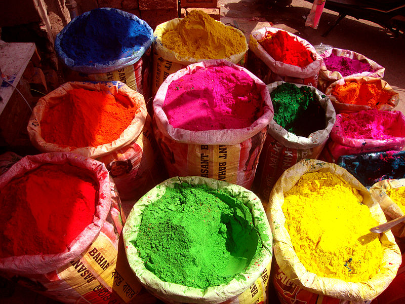 Colored powder used in holy festival